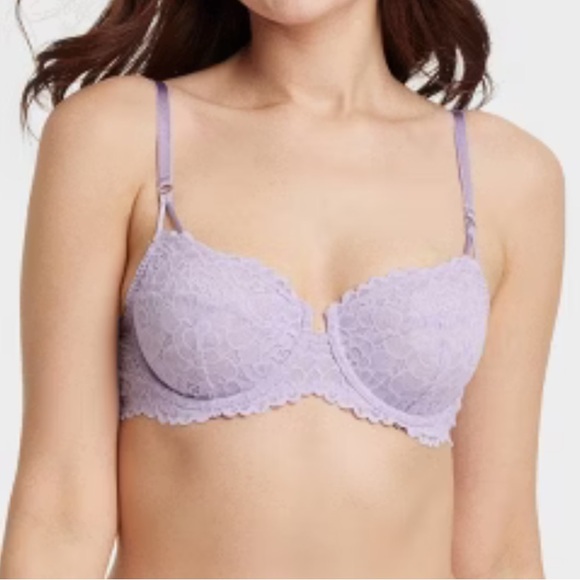 Auden Other - Women's Lace Unlined Balconette Bra - Auden™ Lavender 42D & 46DDD NWT